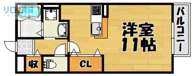 メゾン二翠(1K/1階)の間取り写真