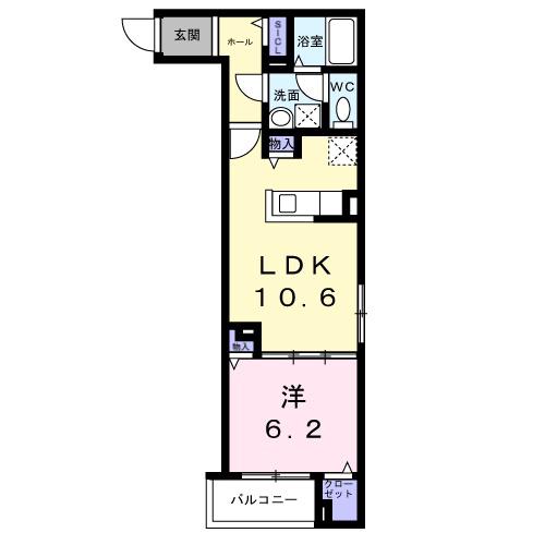 ヒカルサ尼崎栗山町(1LDK/2階)の間取り写真