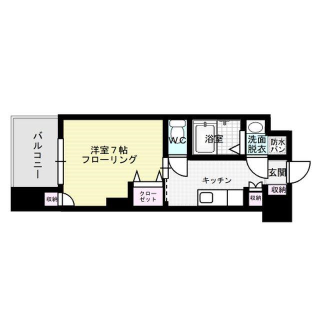 キャメロット・ハイネス(1K/8階)の間取り写真