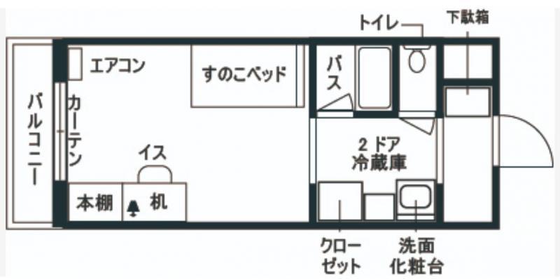 ドーミー高松錦町(ワンルーム/5階)の間取り写真