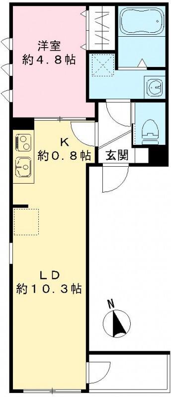 クリサンテーモ(1LDK/2階)の間取り写真