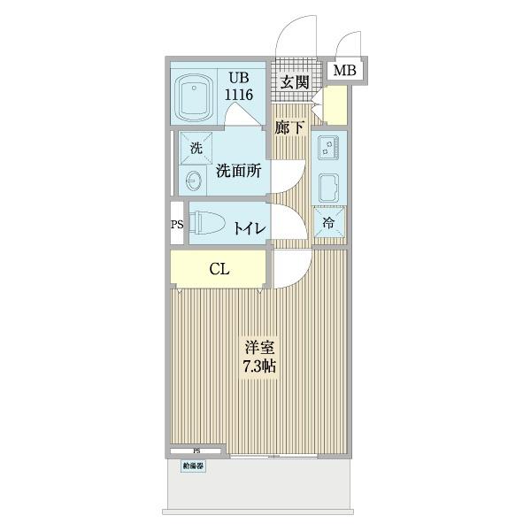 ソレイユ吹田(1K/3階)の間取り写真