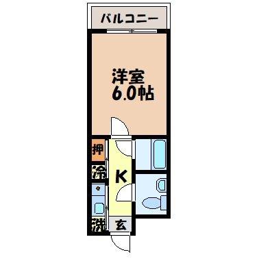 エステートモア平和公園(1K/2階)の間取り写真