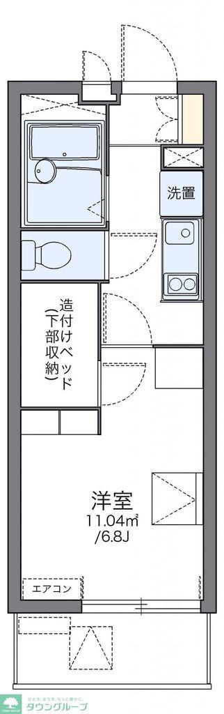 レオパレス市川原木(1K/2階)の間取り写真