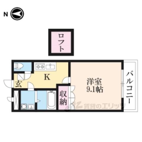 プレッソ リーバ(1K/2階)の間取り写真