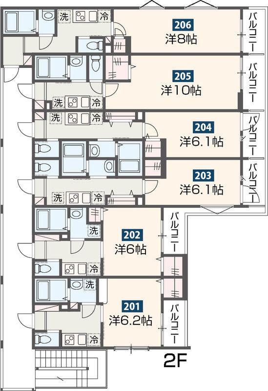 MELDIA大和田IV(1K/2階)の間取り写真
