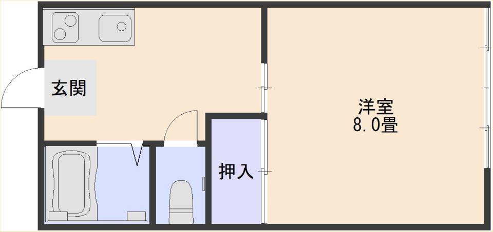 福栄ビル(1K/3階)の間取り写真