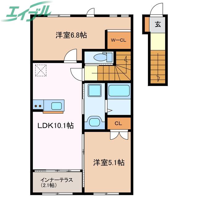 洸 II(2LDK/2階)の間取り写真