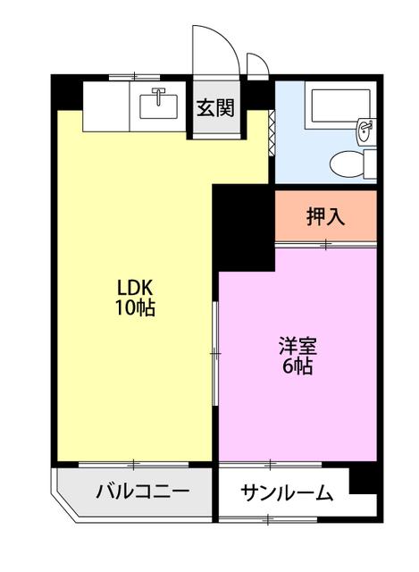 ルネ関町(1LDK/2階)の間取り写真