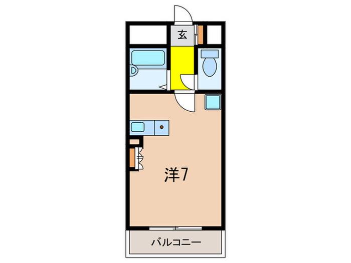 フロレスタ三輪(ワンルーム/3階)の間取り写真