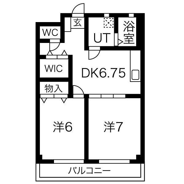 LIS・TRESOR(2DK/2階)の間取り写真