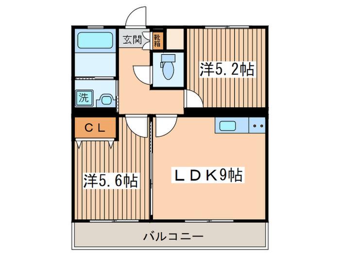 クオーレ(2LDK/2階)の間取り写真