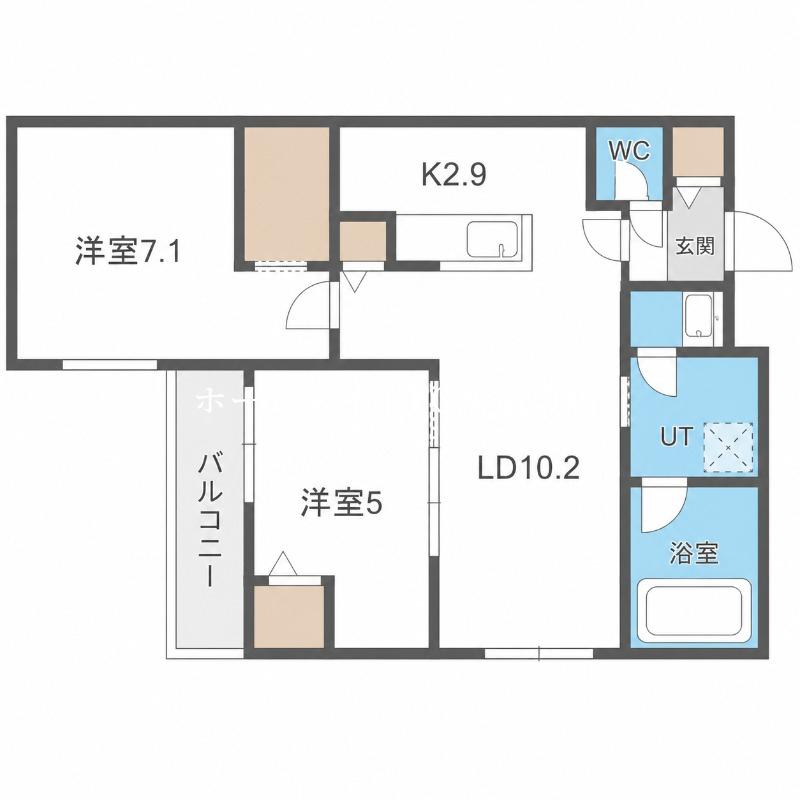 ESSENCE24E(2LDK/4階)の間取り写真