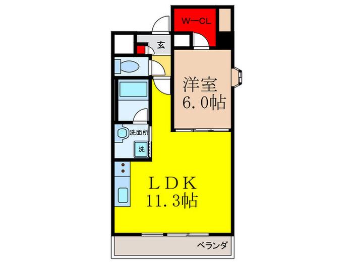 デル スール ラ ローザ(1LDK/2階)の間取り写真