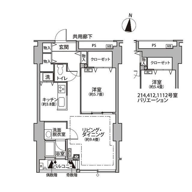 東雲キャナルコートCODAN11号棟(1LDK/4階)の間取り写真