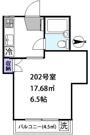 ROUND.C(1K/2階)の間取り写真