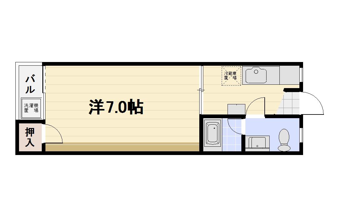 グランメゾンII(1K/4階)の間取り写真