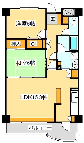リベルテ南大野田(2LDK/2階)の間取り写真