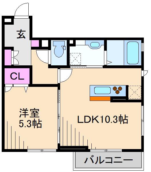 HIレジデンス(1LDK/1階)の間取り写真