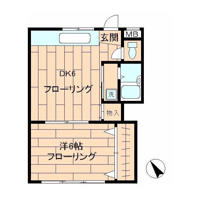 城南アパート(1DK/4階)の間取り写真