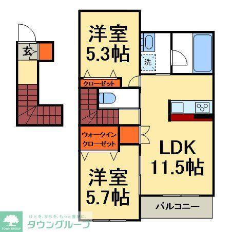 HEBEL MAISON・α(2LDK/2階)の間取り写真