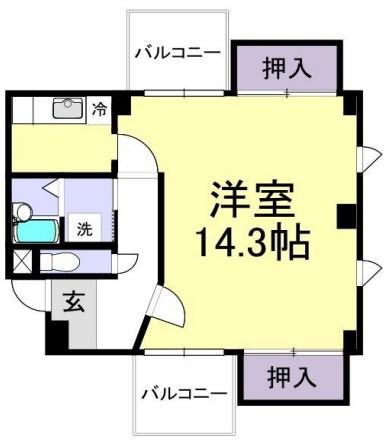 ハウス青山(1K/3階)の間取り写真