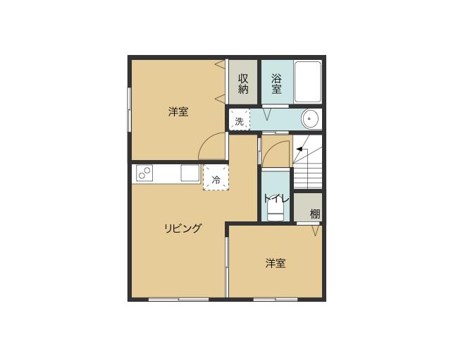 ルクラージュ(2DK/2階)の間取り写真