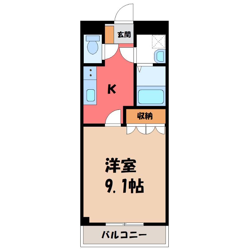グレイスヴィラ(1K/1階)の間取り写真