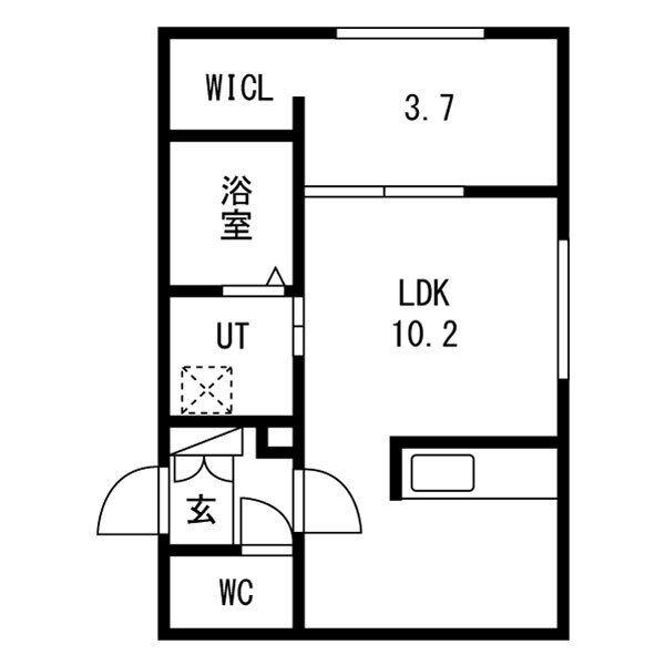 CITY RESIDENCE月寒中央(1LDK/3階)の間取り写真