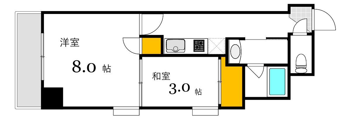 コンフォール清和(2K/4階)の間取り写真