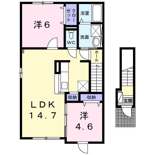 ポラリス(2LDK/2階)の間取り写真