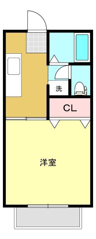 ディアスひまわり(1K/2階)の間取り写真