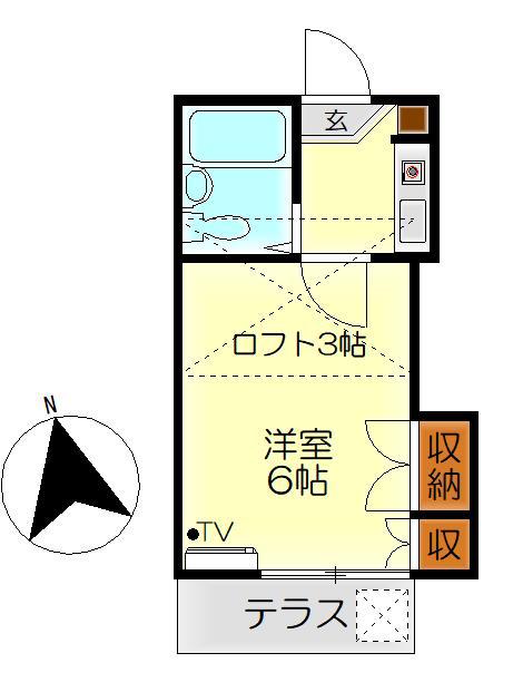 SB阿賀中央(1K/1階)の間取り写真