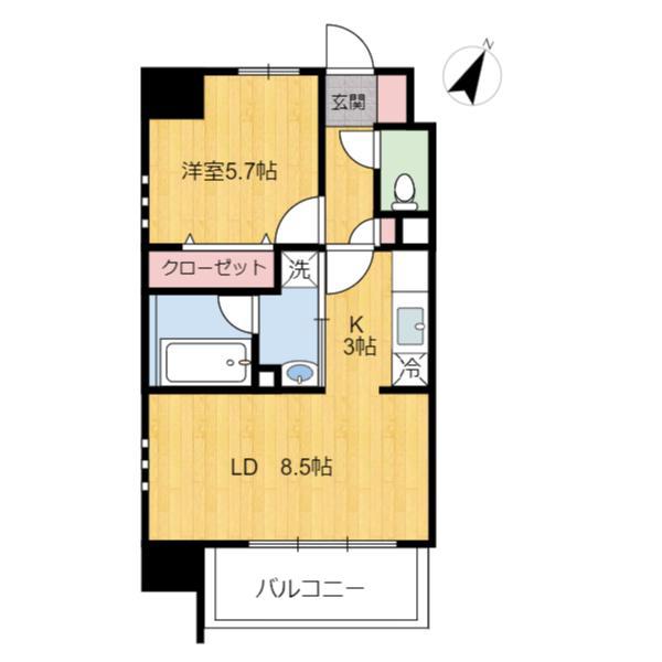 ADRATION(1LDK/3階)の間取り写真