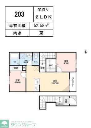 リーブルファイン春日部樋堀(2LDK/2階)の間取り写真