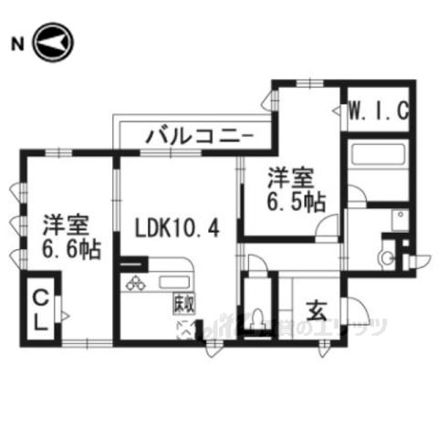 エーデルハイム東香園2番館(2LDK/1階)の間取り写真