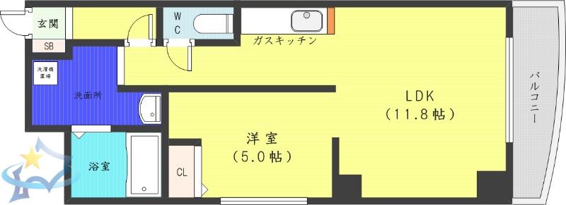 プルミエール札幌(1LDK/7階)の間取り写真