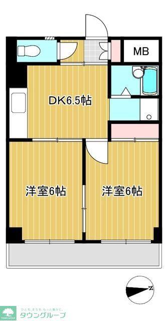 南糧三春台ビル(2DK/2階)の間取り写真