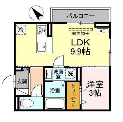 レグルス I(1LDK/3階)の間取り写真
