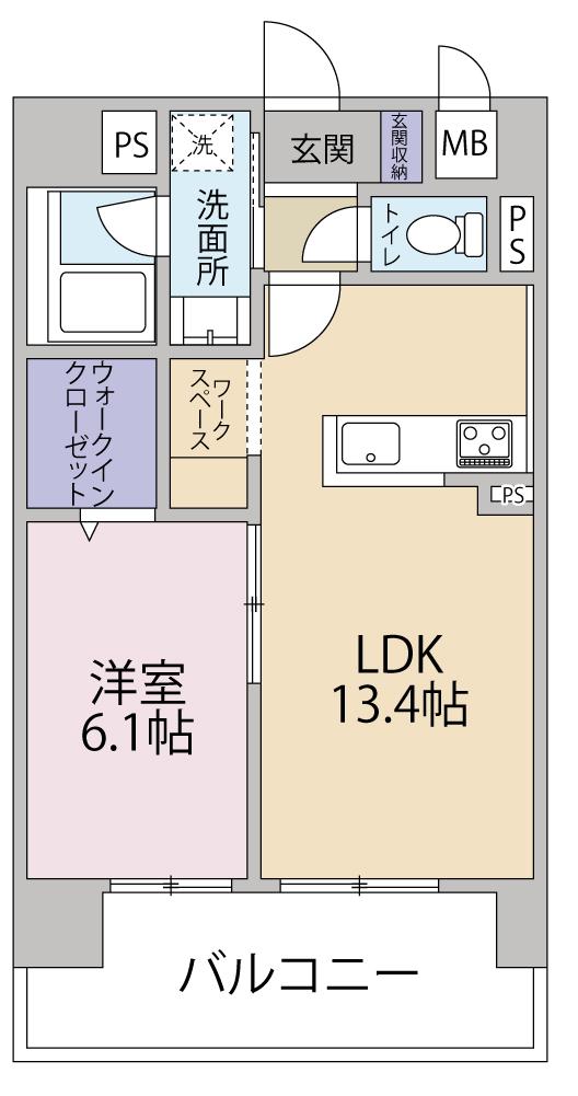 GRAND HIVE(1LDK/2階)の間取り写真