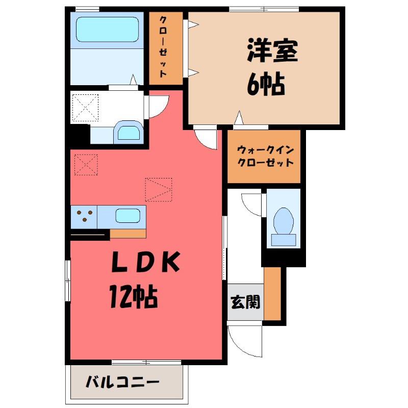 ショウ キャッスル(1LDK/1階)の間取り写真