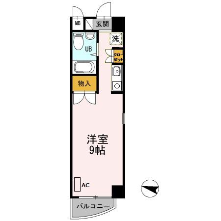 エミネンス北町(ワンルーム/2階)の間取り写真