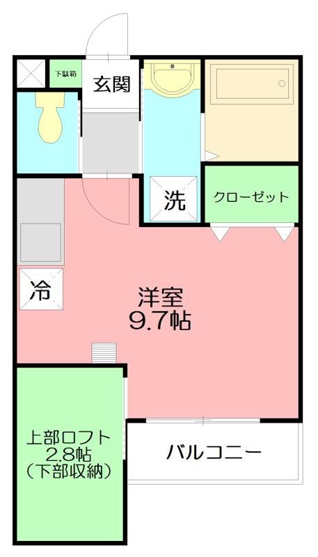 ブラウンナッツ(1K/2階)の間取り写真