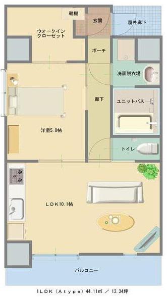 COPAL APARTMENT(1LDK/6階)の間取り写真