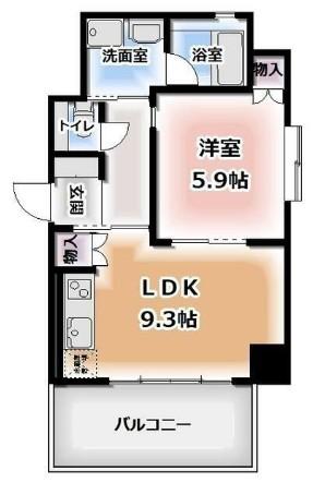 タウンコート人宿町(1LDK/11階)の間取り写真