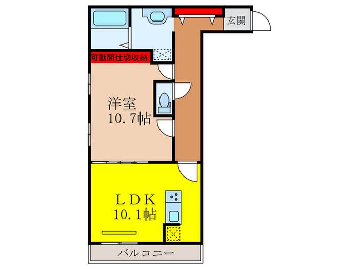 ATEASE仲蔵(1LDK/2階)の間取り写真