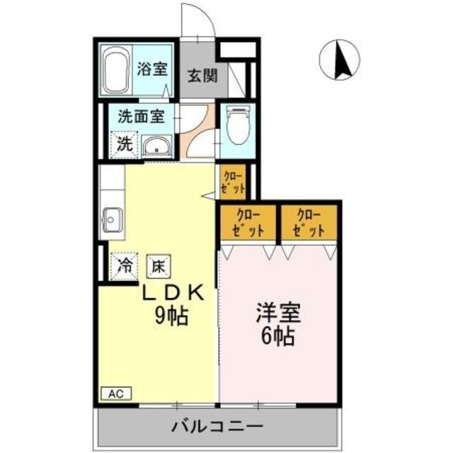 コンフォート(1LDK/1階)の間取り写真