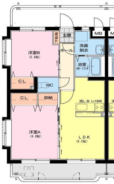 フォルビート(2LDK/2階)の間取り写真