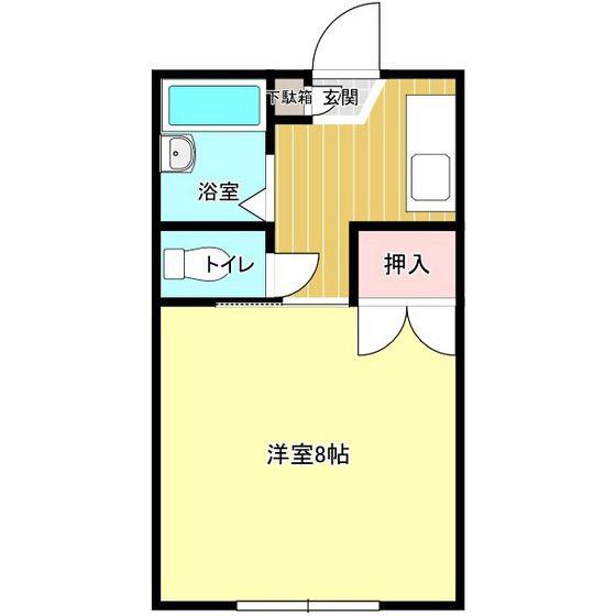 コンフレールサエキII(1K/1階)の間取り写真