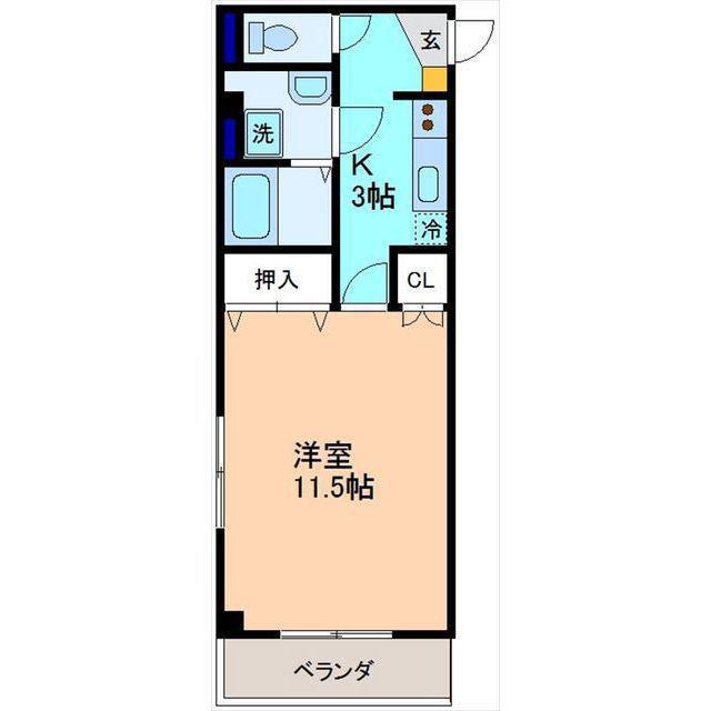 ドリーム幸(1K/2階)の間取り写真